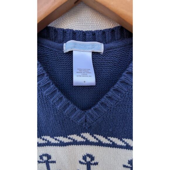 Janie And Jack Boys Anchor Sweater Vest Sz 6 Nautical Sailor High Seas - Picture 3 of 3
